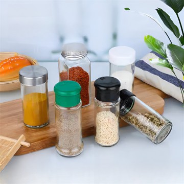 Kitchen Supplies Glass Condiment Bottle Pepper Jar Portable Outdoor Barbecue Seasoning Bottle