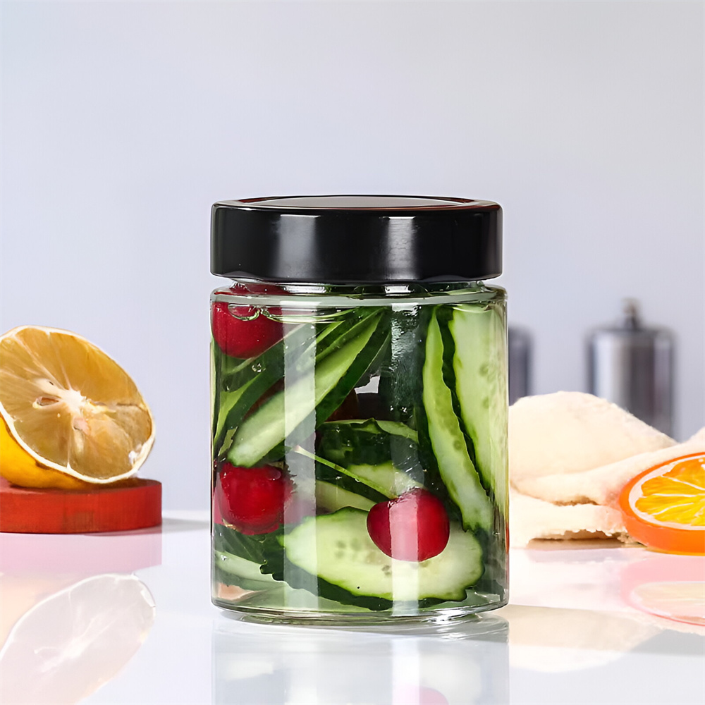 High Cover Glass Bottle Food Grade Sealed Jar Chili Sauce...