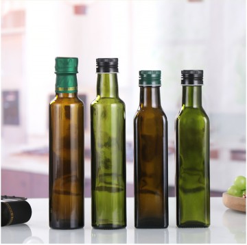 Glass Olive Oil Bottle Transparent Leak-Proof Condiment Bottle Square Round Bottle